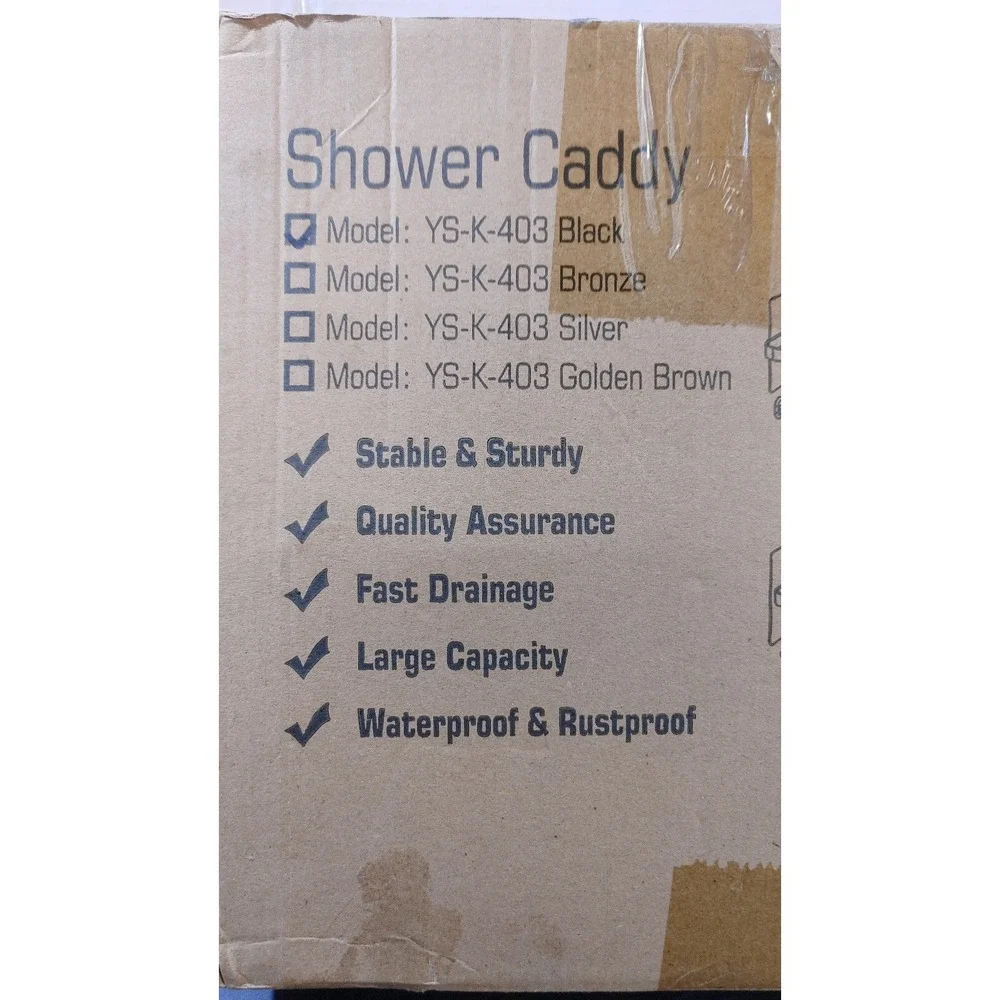 Black Bathroom Corner Shower 3 Caddy Soap Holder Rustproof Stainless Steel